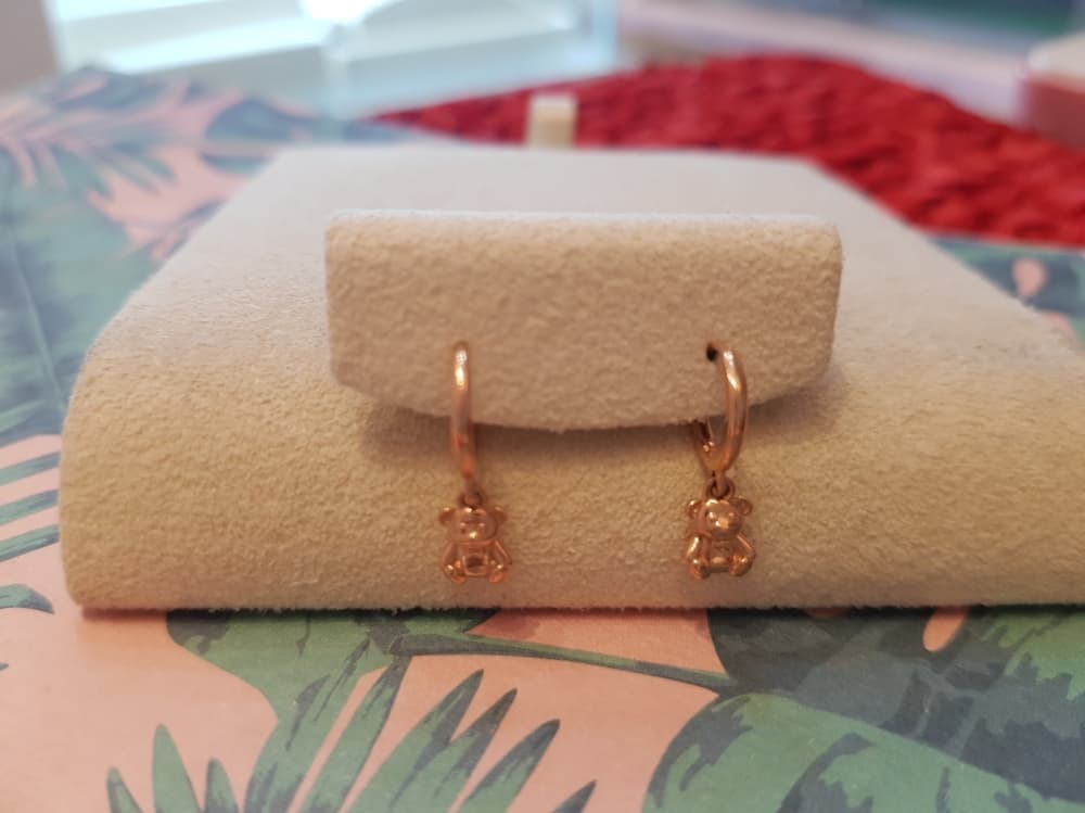 14k 다운 테디 귀걸이